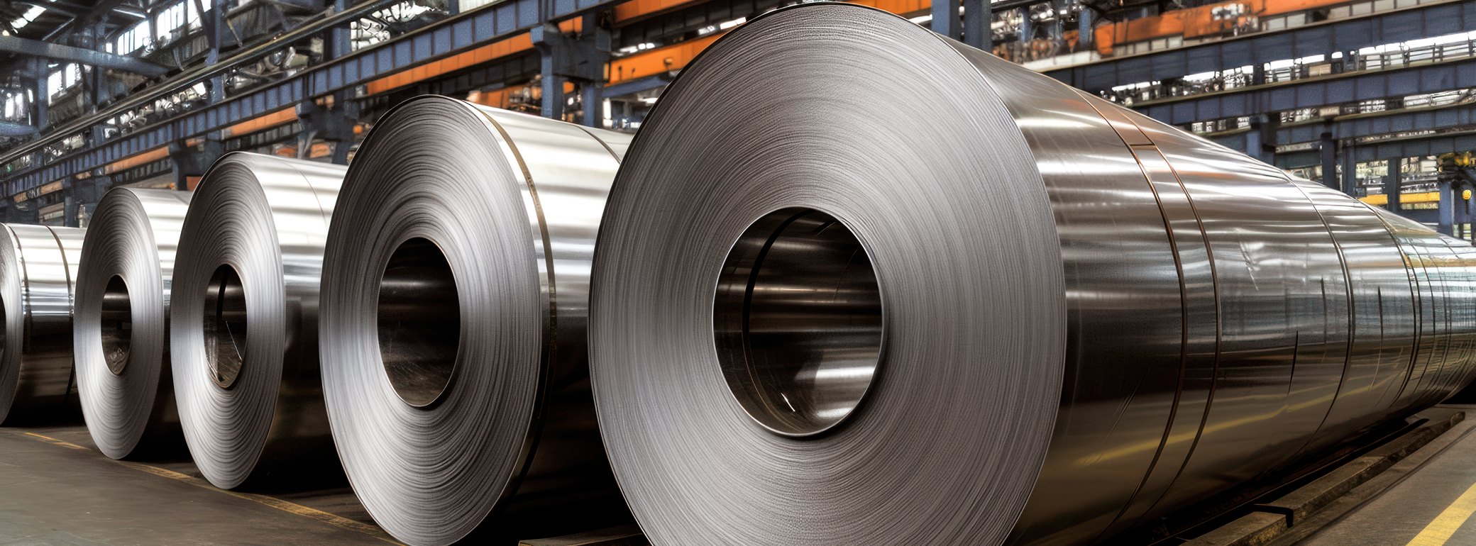Steel coils in an industrial warehouse — WM CAST on steel imports