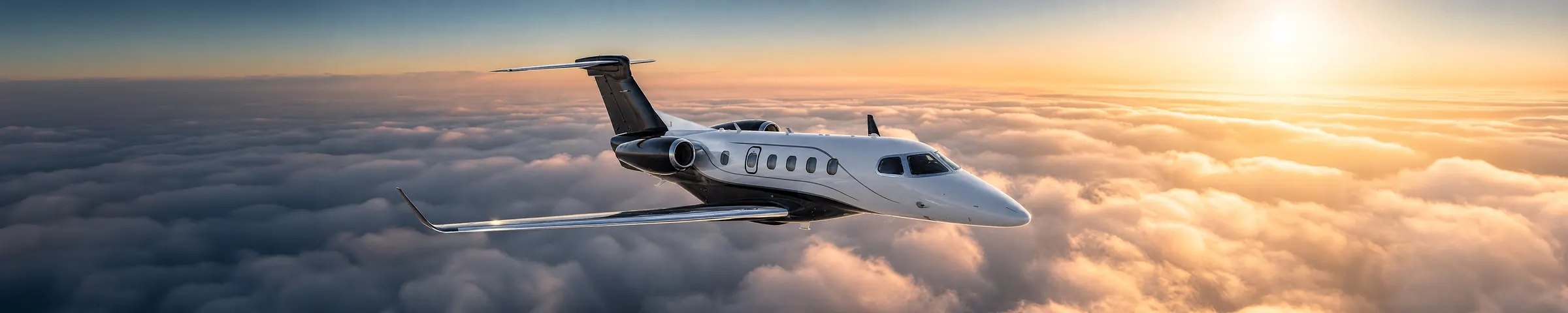 Aeronave executiva em voo