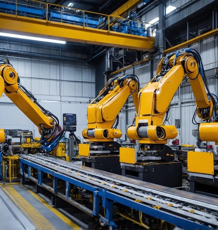 Máquina industrial em operação