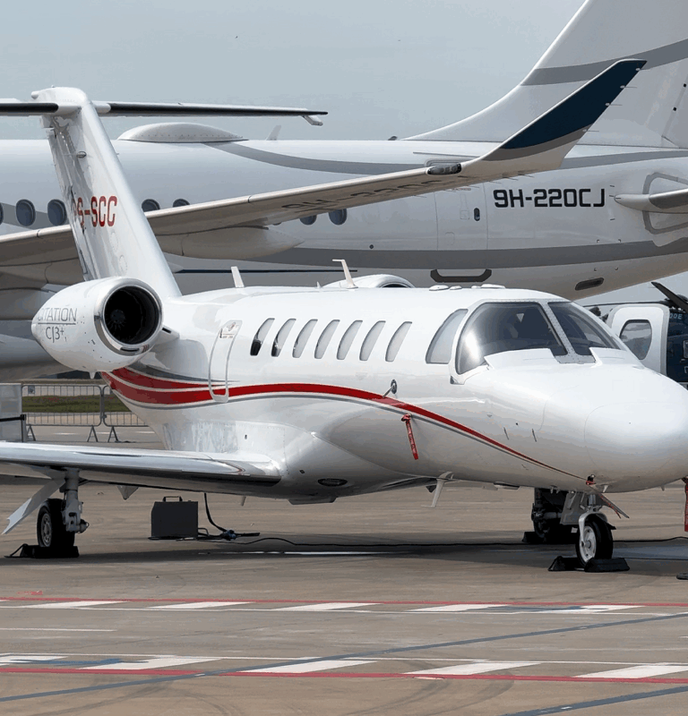 Jato executivo Citation Jet 3 em exposição no Catarina Aviation Show 2025