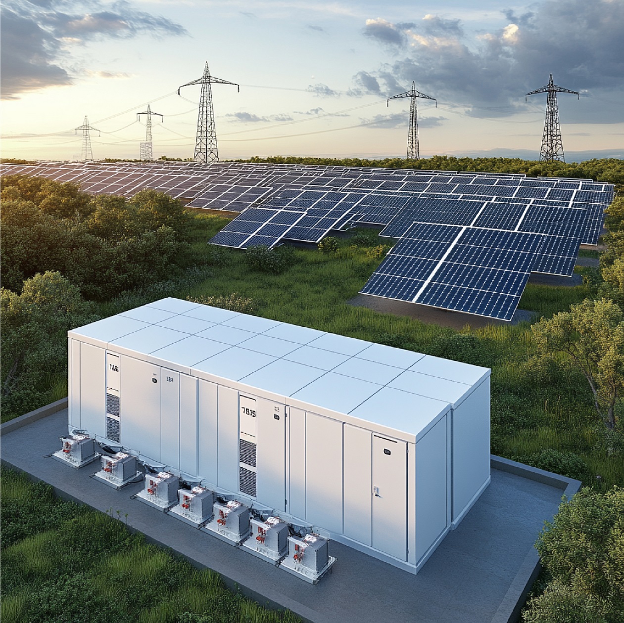 Battery Energy Storage System (BESS) installed next to a solar farm in Brazil
