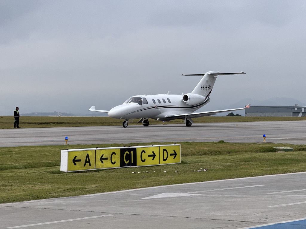 Aeronave executiva em exposição no Catarina Aviation Show 2026