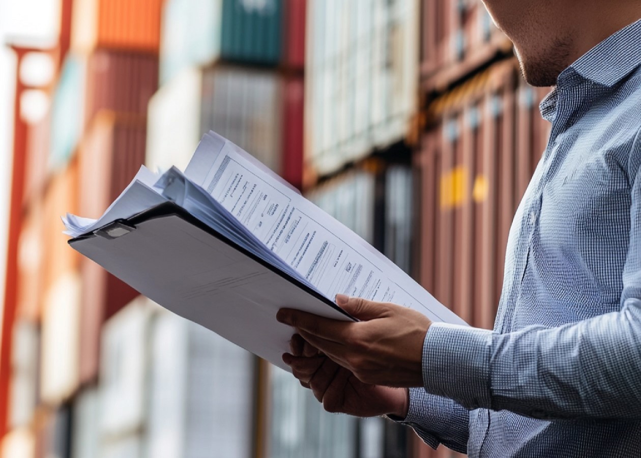 Executivos analisando documentos para decidir entre conta e ordem ou encomenda na importação