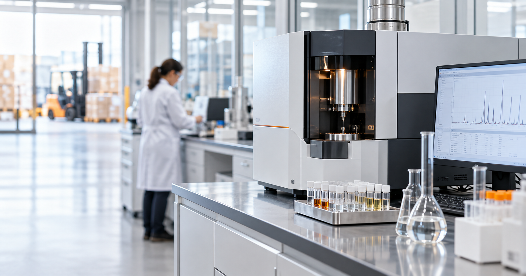 Instrumento para análise física e química em laboratório industrial